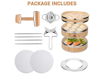 Streamer Dämpfer Kocher Bambus-Dämpfkorb